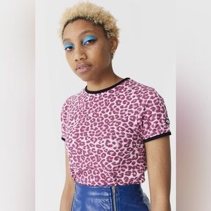 💗lazy oaf fitted pink leopard top💗